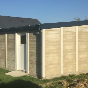 Abri de jardin en béton aspect bois 1 pente
